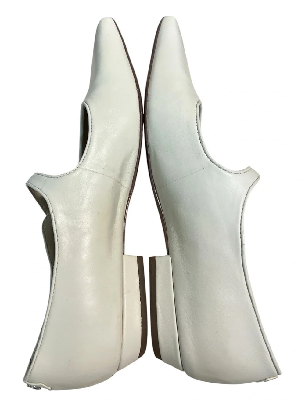 Sam Edelman Womens Jene Leather Pointed Toe Mary Janes Size 10 Ivory White
